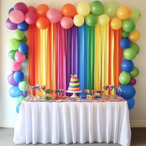 Captain Decor 8 Crepe Paper Streamers Rolls, 656ft Pack of Unique 8 Rainbow Streamers Party Decorations, Birthday Streamers, Party Streamers for Wedding Decoration (1.8 inch x 82 ft/Roll) - Image 2