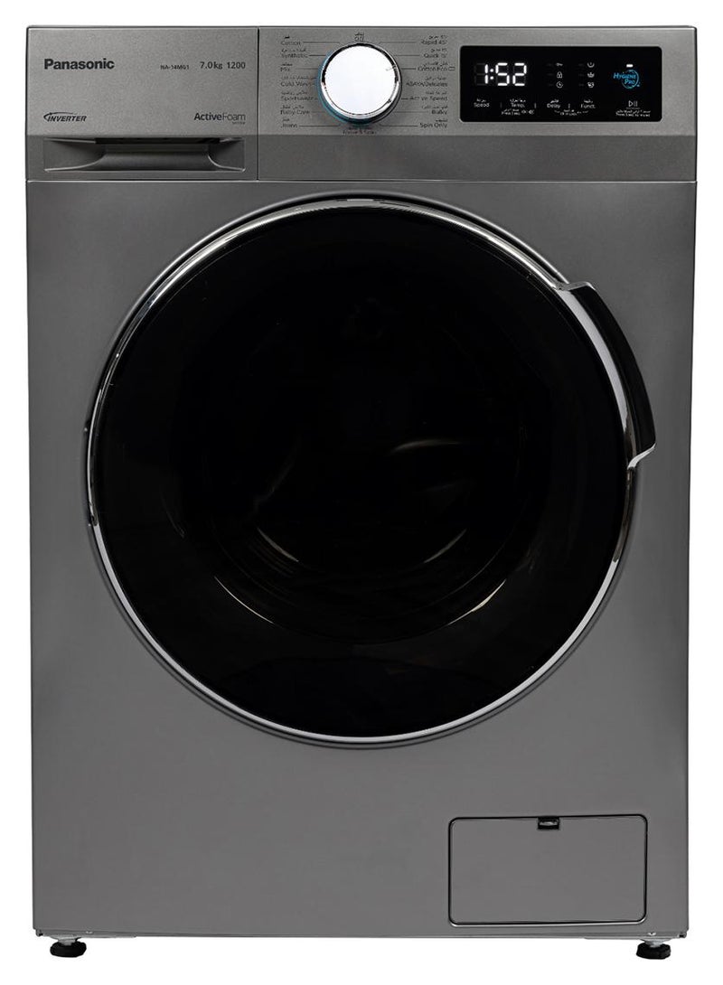 Panasonic 7 Kg Panasonic Front Load Washer with Active Foam by Active Speed having Pause & Add feature 7 kg NA-14MG1LAE Silver - Image 1