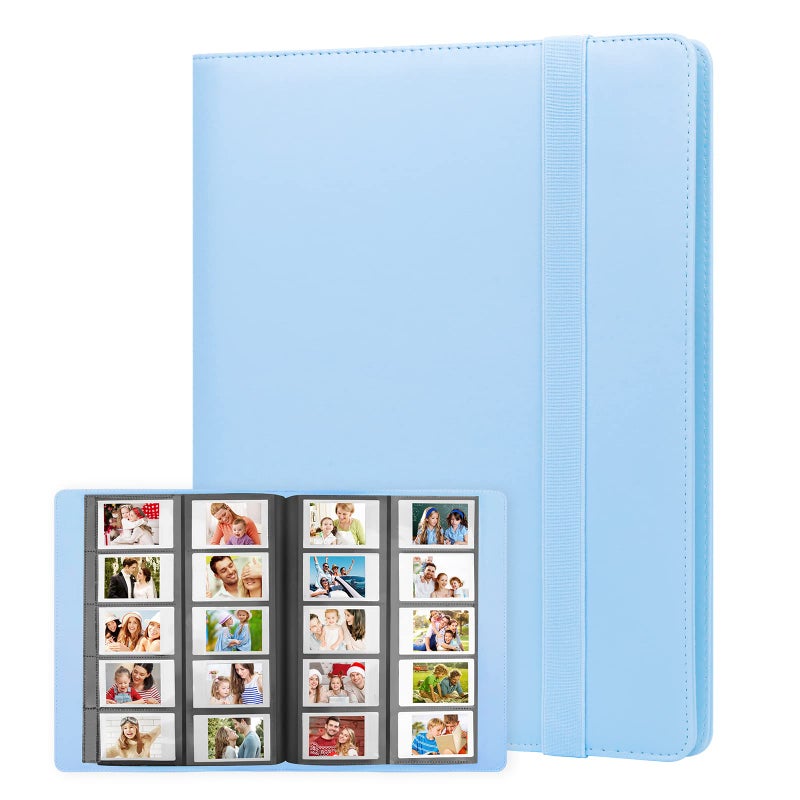 Veicevol 400 Pockets Photo Album for Fujifilm Instax Mini Camera  Polaroid Camera  Album for Fujifilm Instax Mini 11 12 90 70 9 8+ 8 LiPlay Instant Camera  Polaroid Snap PIC-300 Z2300 Instant Camera (Blue) - Image 1