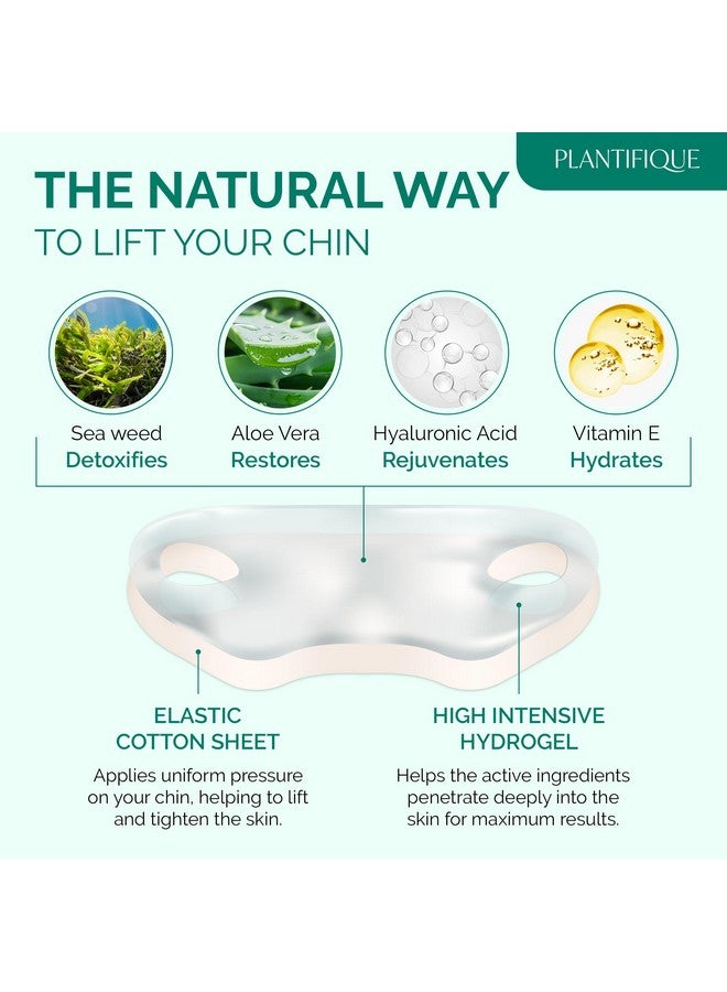 Plantifique Vline Collagen Mask For Face 5 Pcs Chin Strap For Women & Men V Line Lifting Mask With Collagen And Hyaluronic Acid V Shape Face Tape Chin And Neck Mask For Skin Firming - Image 3