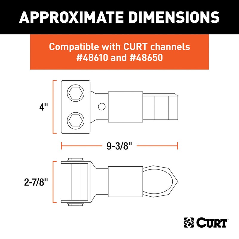 Curt CURT 25319 Channel-Mount Adjustable Trailer Coupler, 2-Inch Hitch Ball, 7,000 lbs, black - Image 2