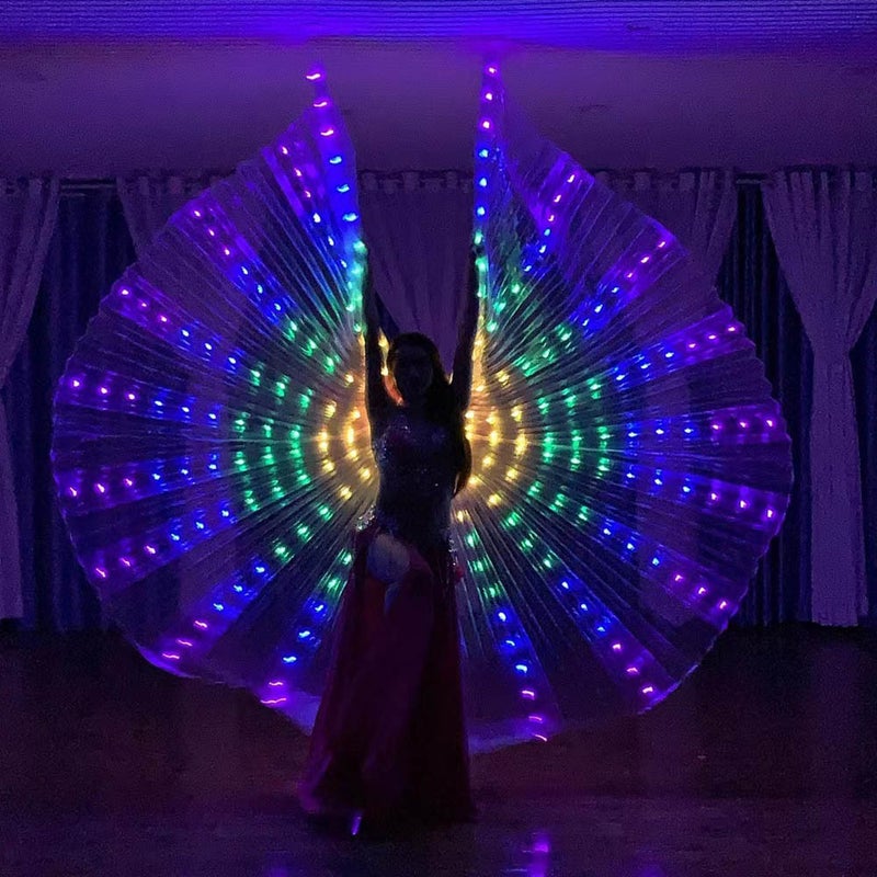 LED Luminous Wings Belly Dance Gold Wings Butterfly Cape Halloween Christmas Table Performance Props Party Costumes Adult colorful  - Image 3