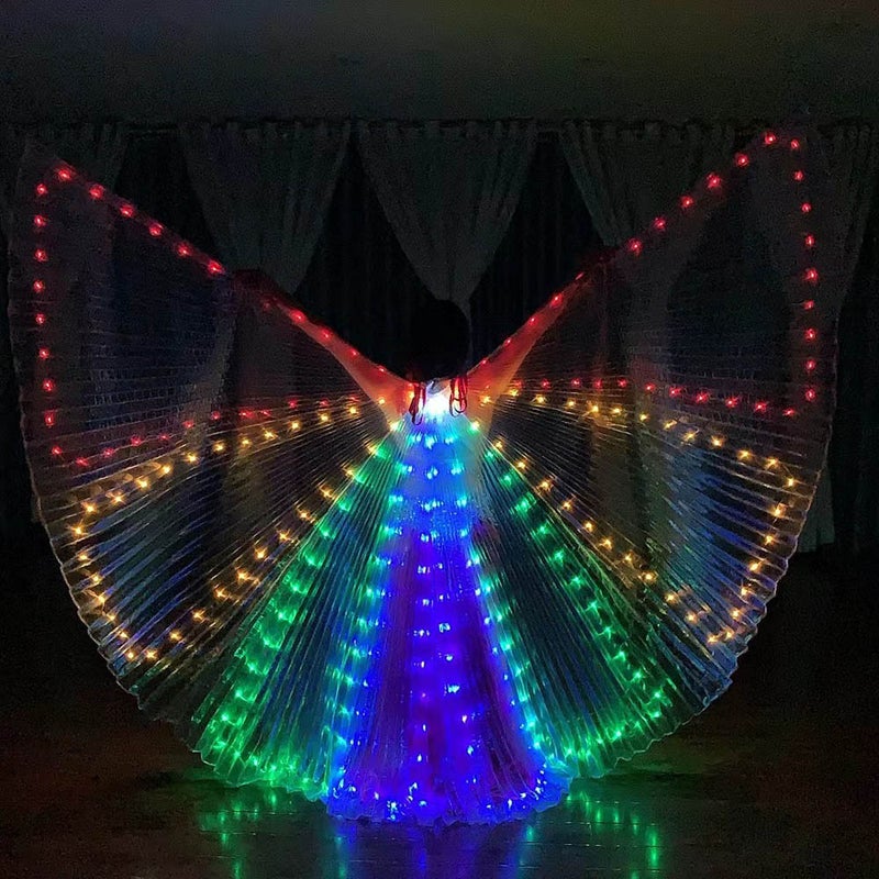 LED Luminous Wings Belly Dance Gold Wings Butterfly Cape Halloween Christmas Table Performance Props Party Costumes Adult colorful  - Image 4