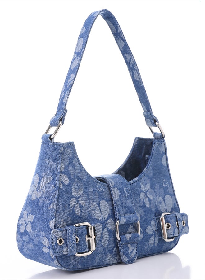 DejaVu - Decorative Multi-Belted Leather Shoulder Bag - Image 1