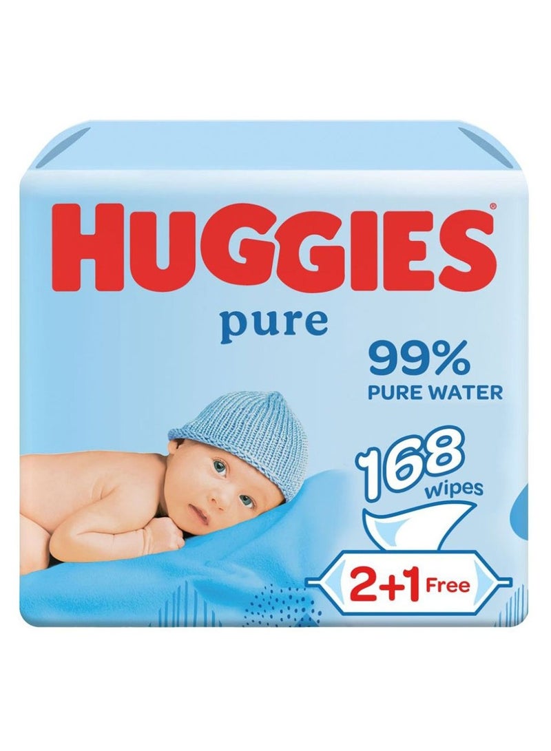 هجيز مناديل مبللة للأطفال للتنظيف النقي من هجيز، عبوة من 168 منديل