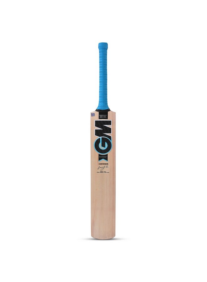 GM Diamond Contender Kashmir Willow Cricket Bat for Leather Ball |Size-6| Light Weight | Free Cover| - Image 1