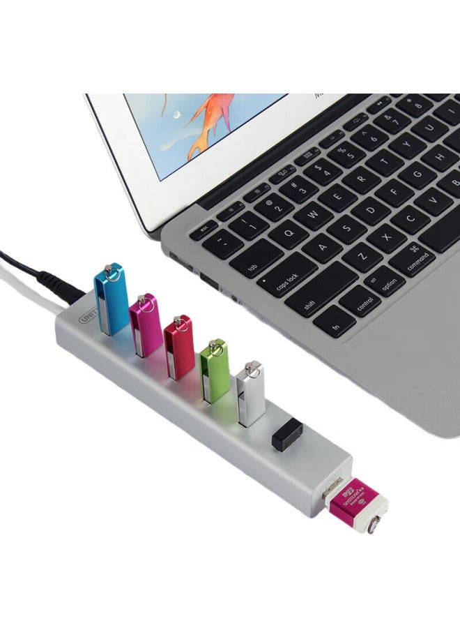 Superior Usb 3.0 Hub, 7-Port High-Speed Expansion Dock, Laptop Multi-Port Adapter With Power Cord, 1.2 Meters, Y-3090Asl - Image 1