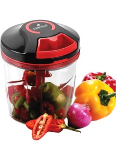 Kitchen Manual Salad Chopper Chopper and Food Processor with Storage Lid Non slip Base, 6 Stainless Steel Blades for Mincing, Chopping Pureeing 900 ml,