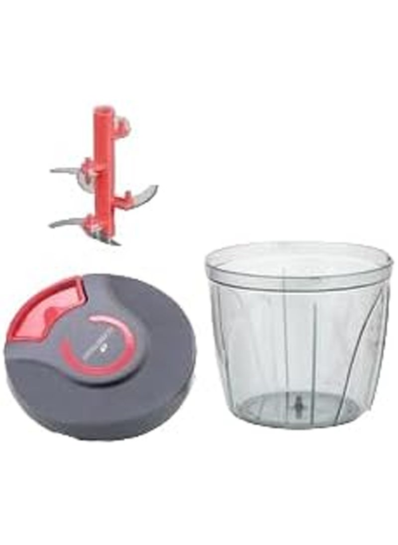 CLASSYTOUCH - Kitchen Manual Salad Chopper Chopper and Food Processor with Storage Lid Non slip Base, 6 Stainless Steel Blades for Mincing, Chopping Pureeing 900 ml, - Image 1