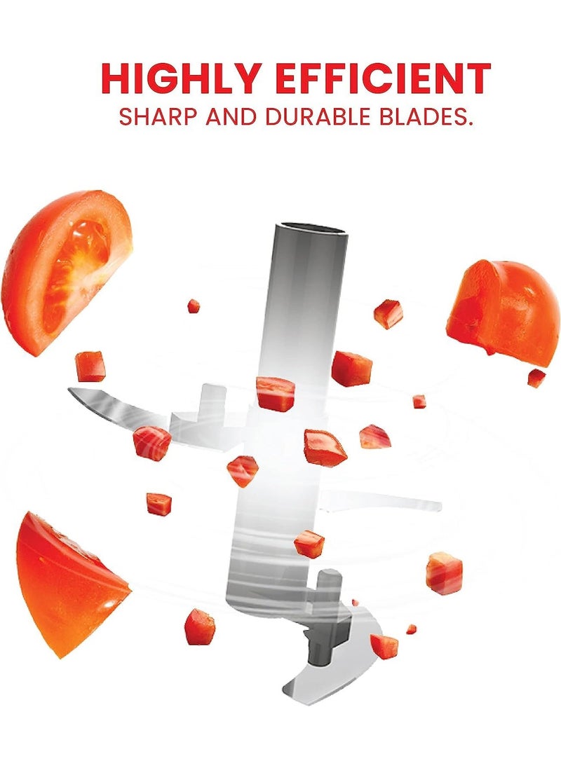 CLASSYTOUCH - Kitchen Manual Salad Chopper Chopper and Food Processor with Storage Lid Non slip Base, 6 Stainless Steel Blades for Mincing, Chopping Pureeing 900 ml, - Image 1