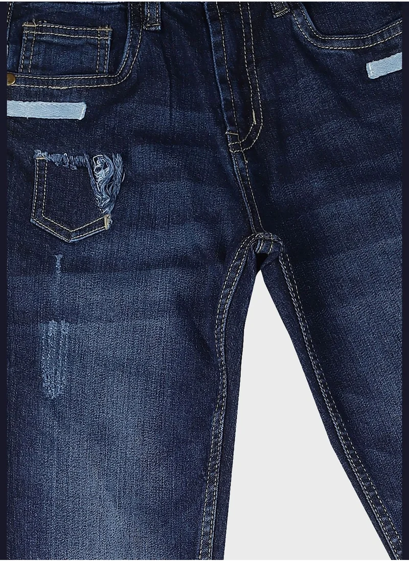 Instafab Distressed Slim Fit Jeans