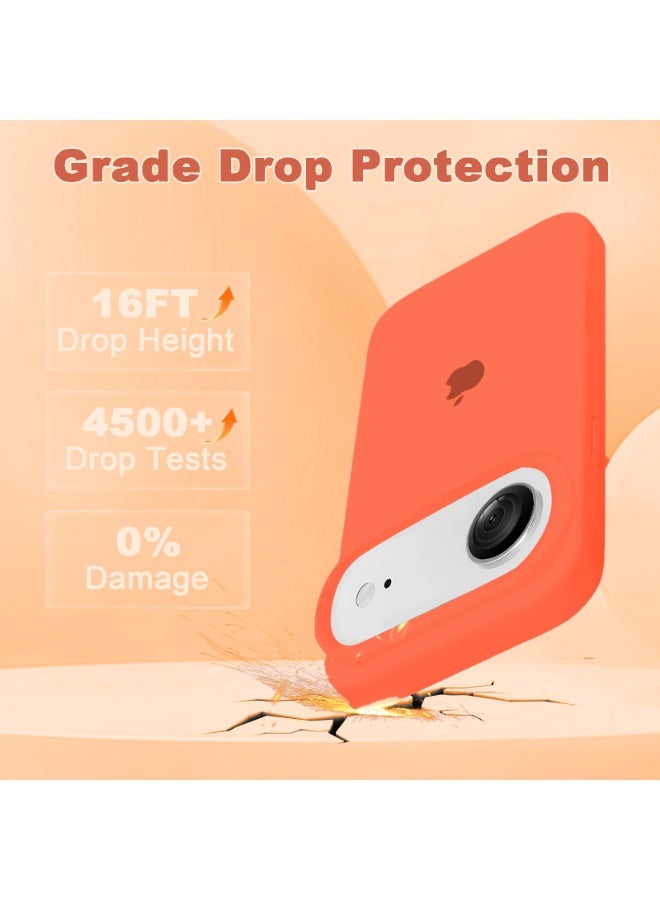 أوللاي حافظة واقية لهاتف iPhone 17 Air، مصنوعة من مادة السيليكون، مقاومة للصدمات مع حماية عدسة الكاميرا وتغطية زر التحكم، غطاء واقي للهاتف المحمول مضاد للصدمات، متوافق مع ملحقات MagSafe، برتقالي أحمر - Image 3