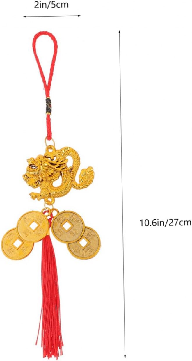 6pcs Chinese New Year Pendants Zodiac Dragon Tassel Hanging Ornaments 2024 Year of The Dragon Decorations for Spring Festival Home Décor Accents - Image 2