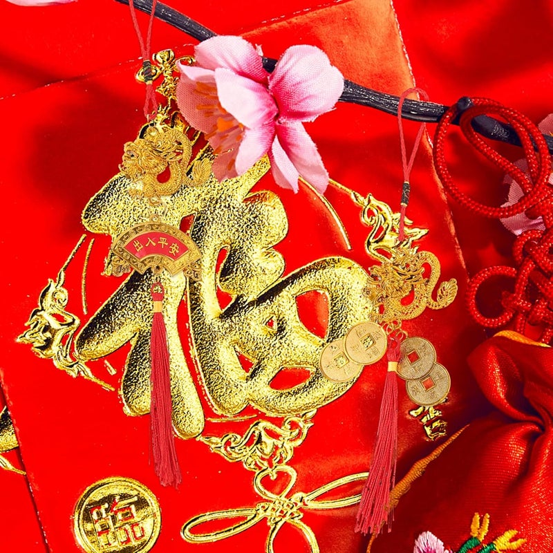 6pcs Chinese New Year Pendants Zodiac Dragon Tassel Hanging Ornaments 2024 Year of The Dragon Decorations for Spring Festival Home Décor Accents - Image 4