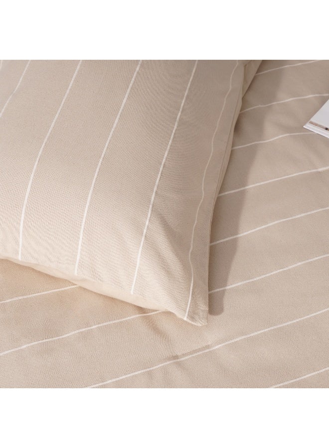Taupe striped comforter set 3 pcs king size 1* 260*240cm comforter + 2 50*75 pillow cover  - Image 3