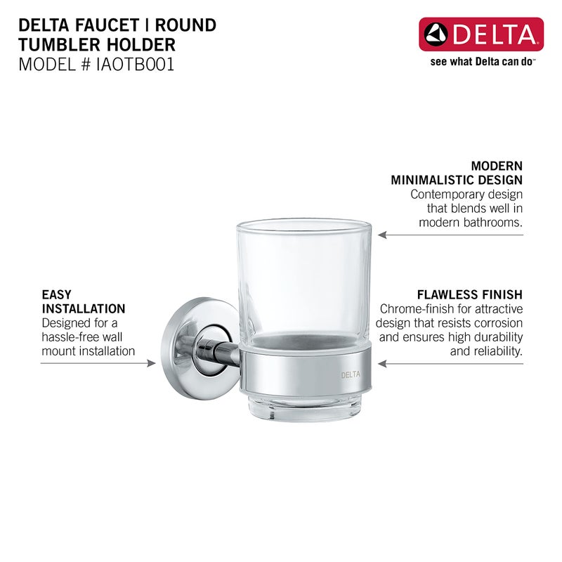 DELTA FAUCET صنبور دلتا | حامل كوب دائري | كروم مصقول | IAOTB001 - Image 3