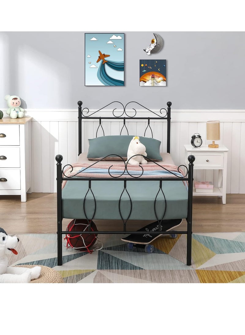 NZONE STORE Elegant metal bed single size black color || 190 cm * 90 cm - Image 2