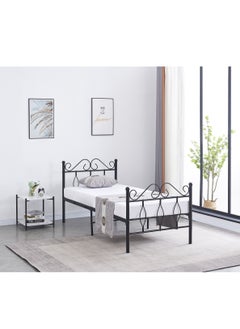 NZONE STORE سرير معدني بشكل انيق مقاس نفر  لون اسود || 190 سم * 90سم  - Image 3