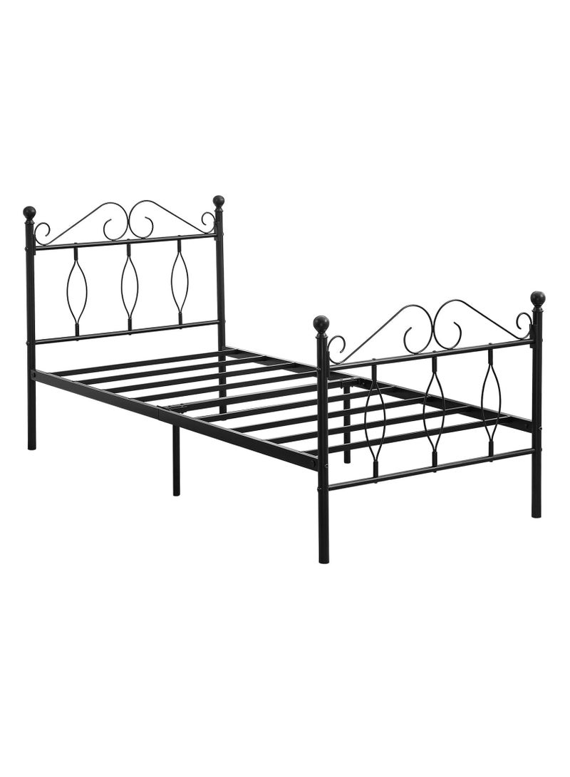 NZONE STORE Elegant metal bed single size black color || 190 cm * 90 cm - Image 4