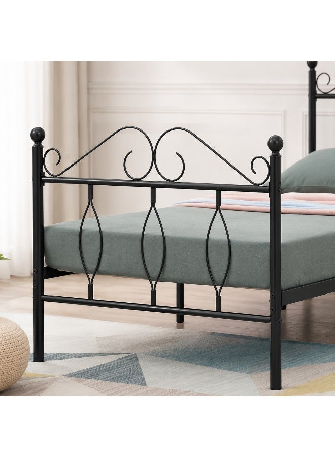 NZONE STORE Elegant metal bed single size black color || 190 cm * 90 cm - Image 4