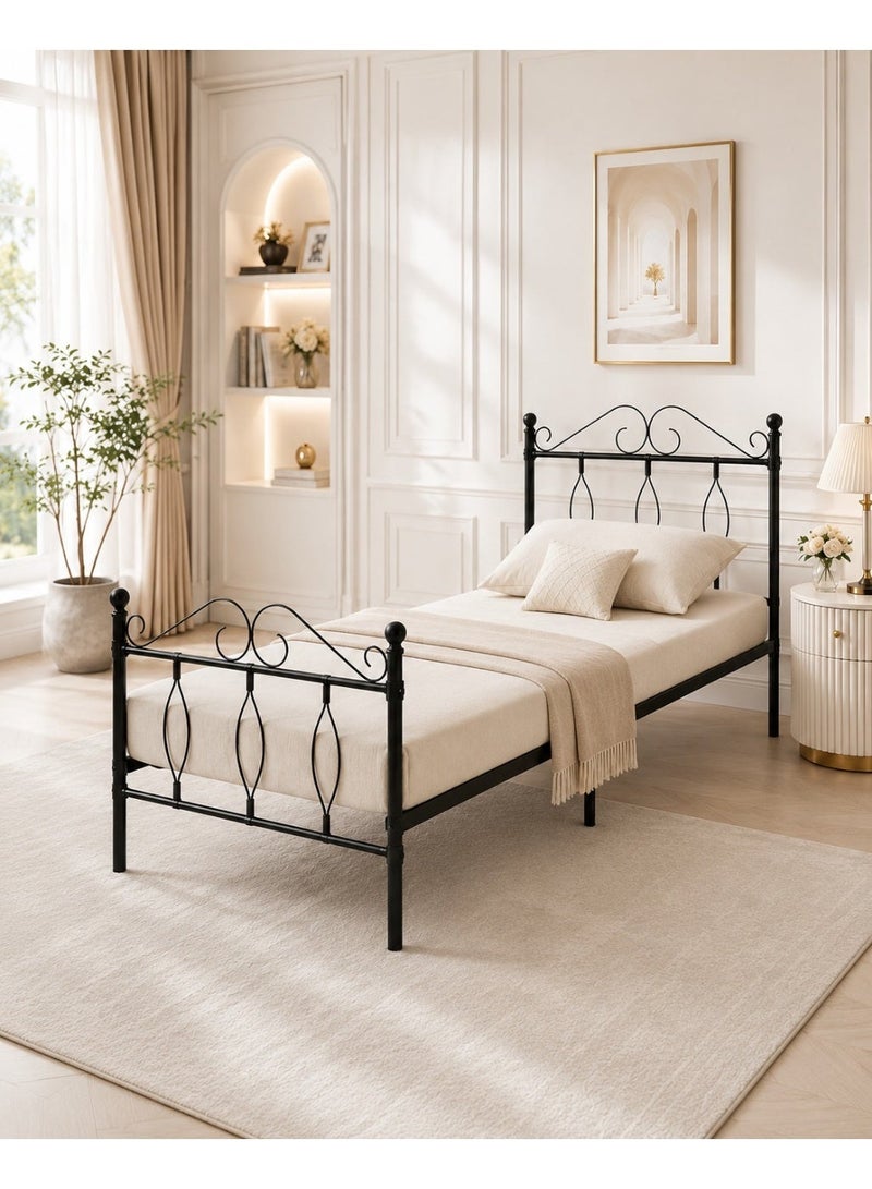 NZONE STORE Elegant metal bed single size black color || 190 cm * 90 cm - Image 1