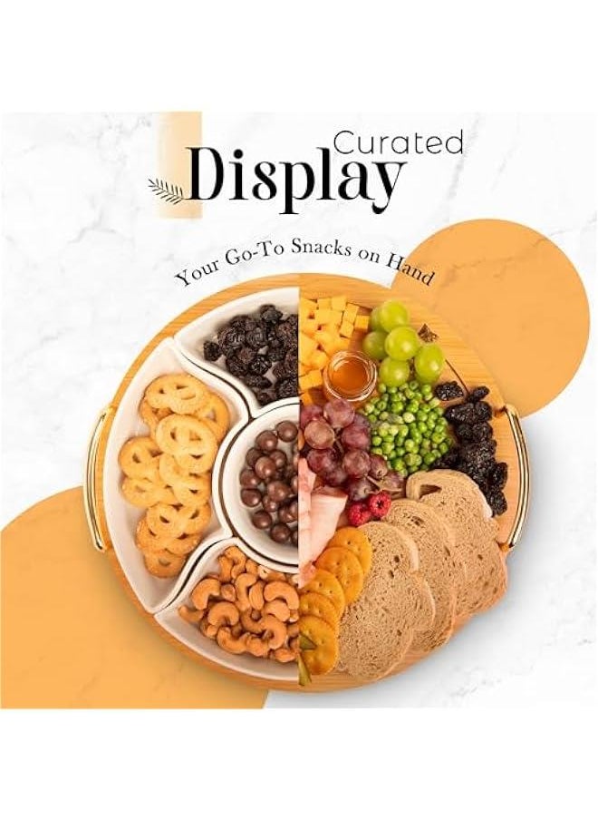 Arabest - Chip and Dip Serving Set with 13.5 Platters, Appetizer Tray, Divided Party Trays, Relish Lazy Susan for Taco Bar. - Image 1