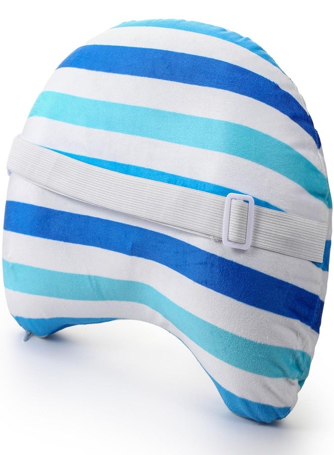 Yaomiao Inflatable Beach Pillow 17"x10" with Removable Cover, Beach Chair Stripe Backpacking Pillow with Strap for Summer Sand Pools Travel Vacations Pools Camping - Image 1