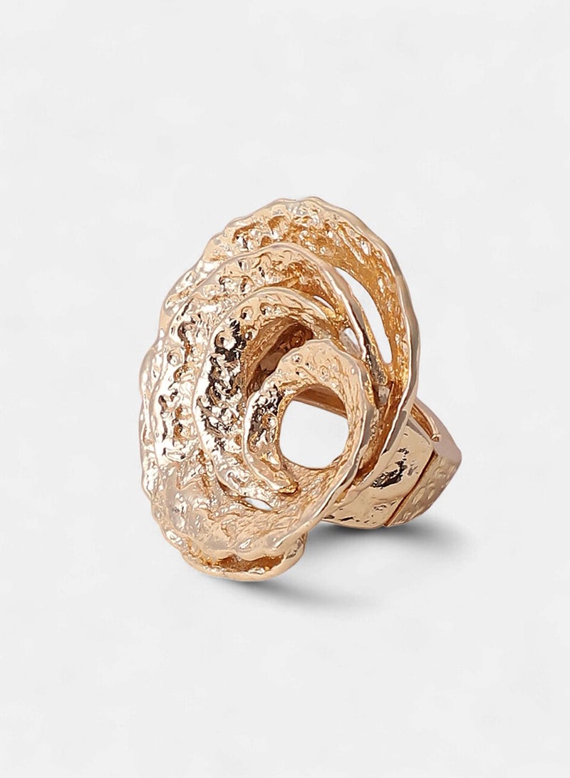 SOHI SOHI Women's The Rosa Statement Ring For Party Wear | California  Colour | Alloy Material | Adjustable Closure | Metallic Ring | Statement Ring For Women & Girls  - Image 5