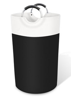 AMROAH 90L Laundry Basket Collapsible Slim with Aluminium Handles, Washing Laundry Hamper Bag Organizer Easy Storage for Dirt Clothes Clean Clothes Toys Bedroom Bathroom Kitchen  - Image 1