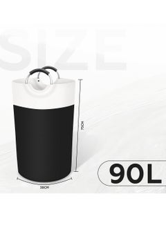 AMROAH 90L Laundry Basket Collapsible Slim with Aluminium Handles, Washing Laundry Hamper Bag Organizer Easy Storage for Dirt Clothes Clean Clothes Toys Bedroom Bathroom Kitchen  - Image 2