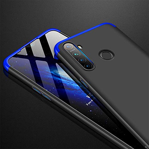 SPAZY CASE® Realme 5/Realme 5s/Realme 5i Cover Case Ull Body 3 in 1 Slim Fit Complete 3D 360 Degree Protection Hybrid Hard Bumper Back Case Cover for Realme 5 / Realme 5s / Realme 5i Black & Blue - Image 4