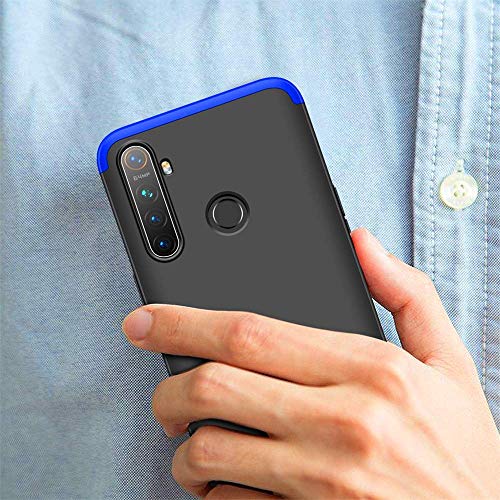 SPAZY CASE® Realme 5/Realme 5s/Realme 5i Cover Case Ull Body 3 in 1 Slim Fit Complete 3D 360 Degree Protection Hybrid Hard Bumper Back Case Cover for Realme 5 / Realme 5s / Realme 5i Black & Blue - Image 5