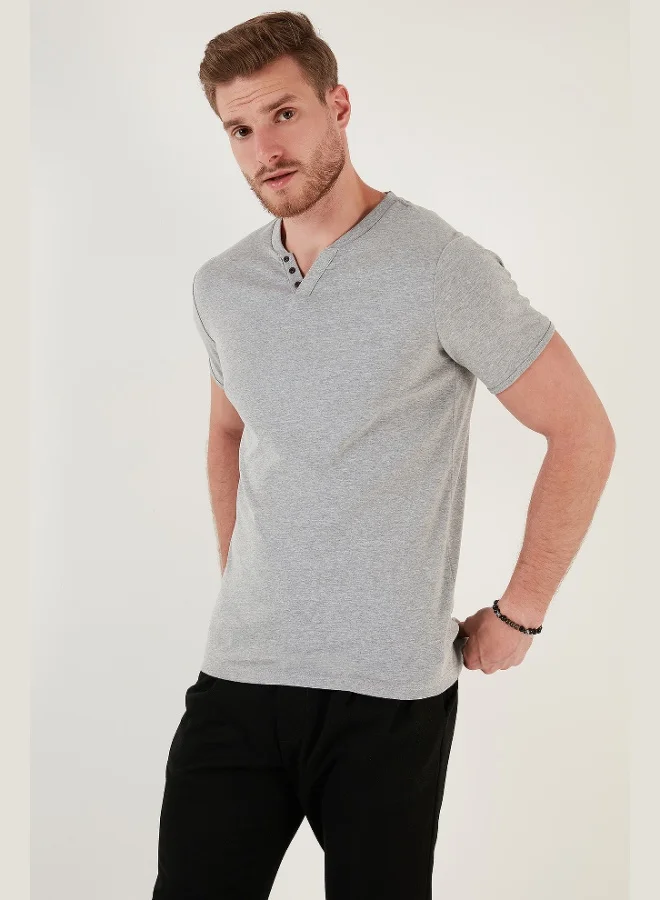 Buratti Buratti 100% Cotton V Neck Slim Fit T Shirt Men's T SHIRT 5902122