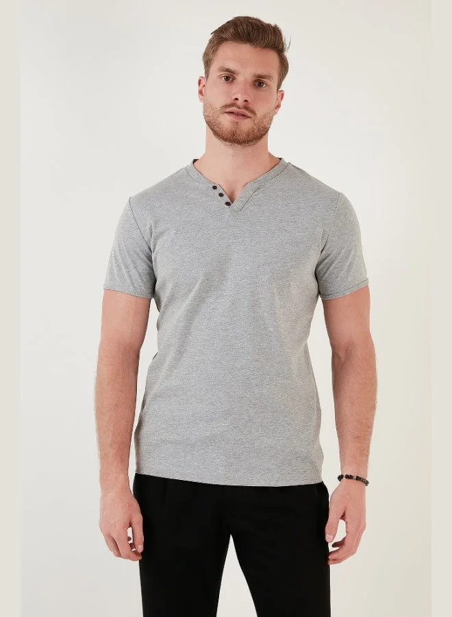 Buratti  Buratti 100% Cotton V Neck Slim Fit T Shirt Men's T SHIRT 5902122 for Men | Best Price UAE