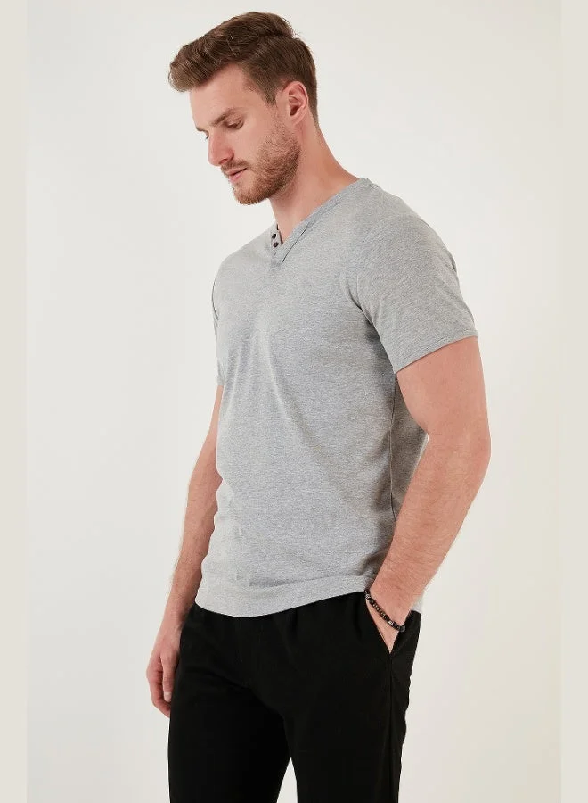 Buratti  Buratti 100% Cotton V Neck Slim Fit T Shirt Men's T SHIRT 5902122 for Men | Best Price UAE