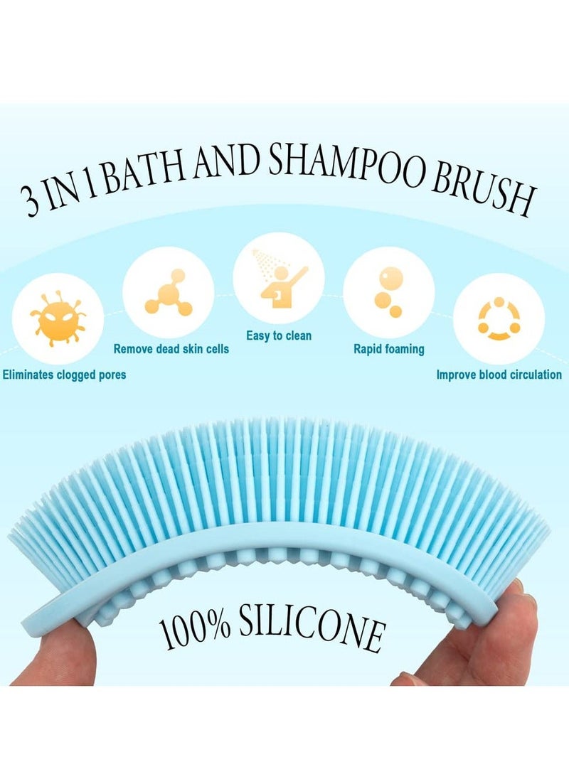 Generic - Silicone Body Scrubber, 3 Pack Exfoliating Body Scrubber for Use in Shower Lathers Well, Long Lasting, Soft Body Scrubber for Shower and Bath Skincare Routine - Image 1