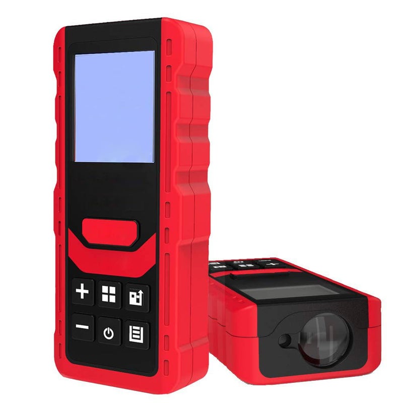 Ketsicart 50M165ft Laser Distance Meter Silent Range Finder with Unit Switching MinFt Backlit LCD Display Measures Distance Area Volume and Pythagorean Theorem - Image 1