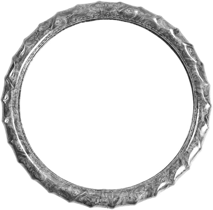 LSAUTO Wood Grain Steering Wheel Cover - Comfortable Grip, Artistic Design, Easy to Install, Universal Fit for Cars, Trucks, Vans & SUVs (White) - Image 1