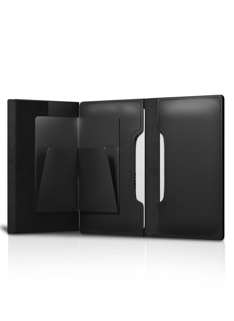 Y&D AirTag Wallet, Minimalist Pocket-Sized Genuine Leather Credit Card Holder with RFID Technology, Slim Money Clip and Smart Wallet for Men, Accessory & Case Apple Air Tag (Black)  - Image 3