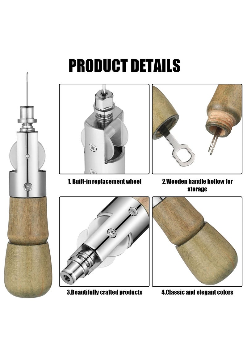 Excefore 10 Pieces Sewing Awl Kit, Leather Stitcher Kit, Portable Leather Sewing Awl Kit, Speedy Sewing Awl 1/2/4/6 Leather Hole Punches, for Heavy Duty Leather Sewing Repair Kit, DIY Craft - Image 4