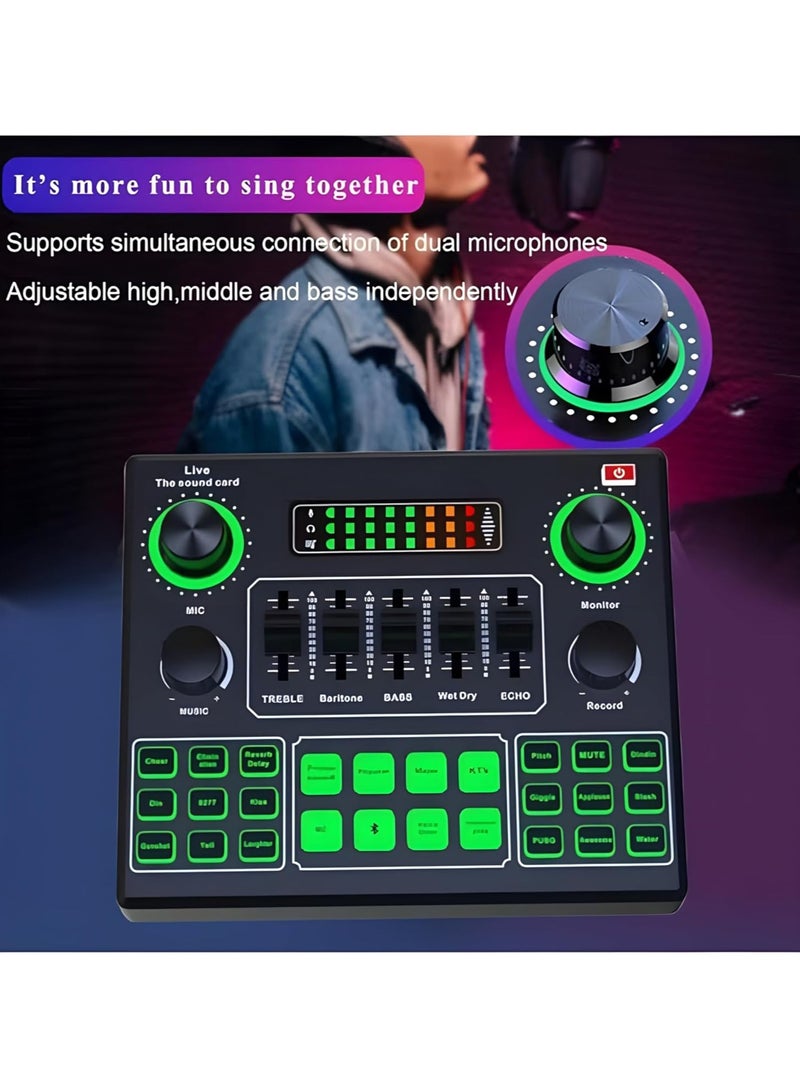 Professional Mini Live Condenser Microphone u0026 V9 Bluetooth Sound Card Kit: Studio Streaming, Podcasting, Gaming Bundle with Noise Reduction, 16 Sound Effects, Plug u0026 Play for PC, PS5, Xbox, Mobile - Image 4
