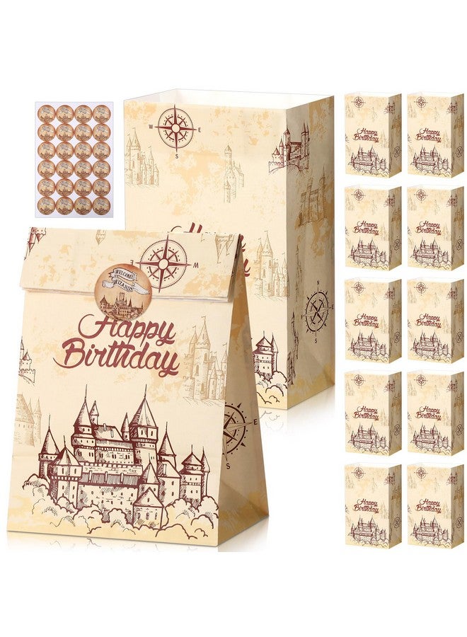 Capoda 24 Pieces Magical Wizard Party Gift Bags Paper Goodie Bags Wizard Party Favors Birthday Party Supplies Decorations Candy Bags Decor Halloween Witch Party Supplies - Image 1