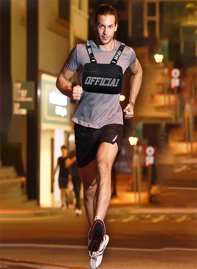 Excefore إكسيكفور، حقيبة صدر متعددة الاستخدامات للرجال، سترة حقيبة ظهر للجري، حاملة هاتف خفيفة الوزن مع جيوب شبكية للتمارين والجري والتسلق - Image 5