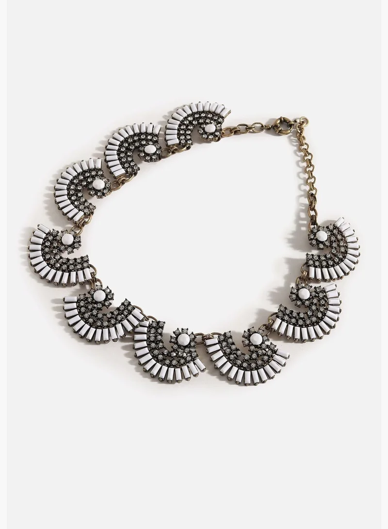 SOHI Gold Plated Designer Stone Necklace