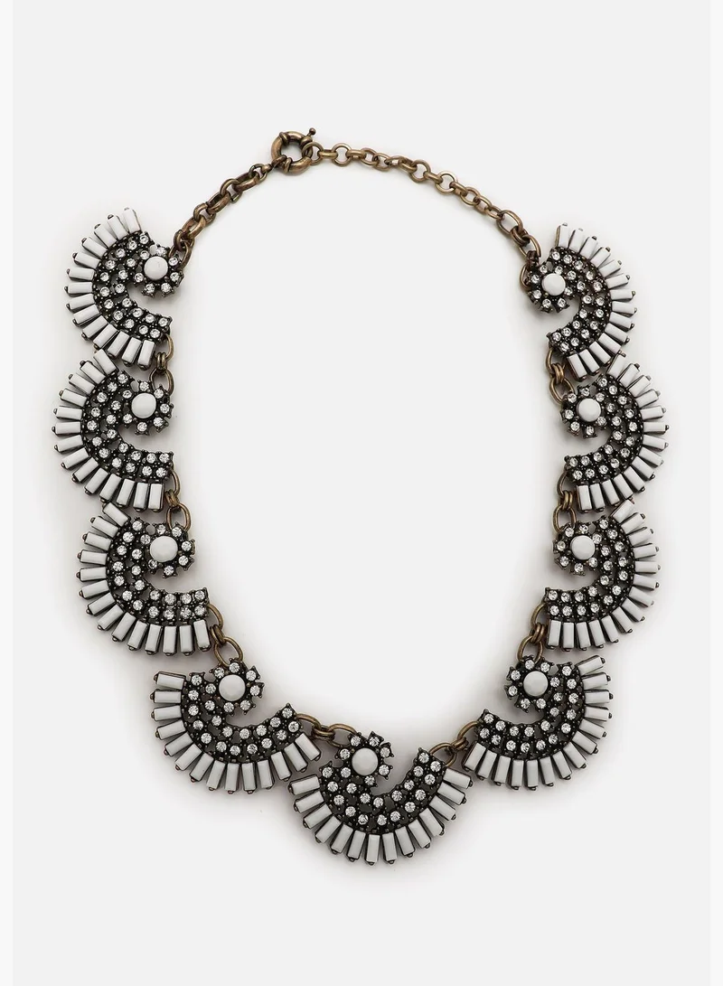 SOHI Gold Plated Designer Stone Necklace