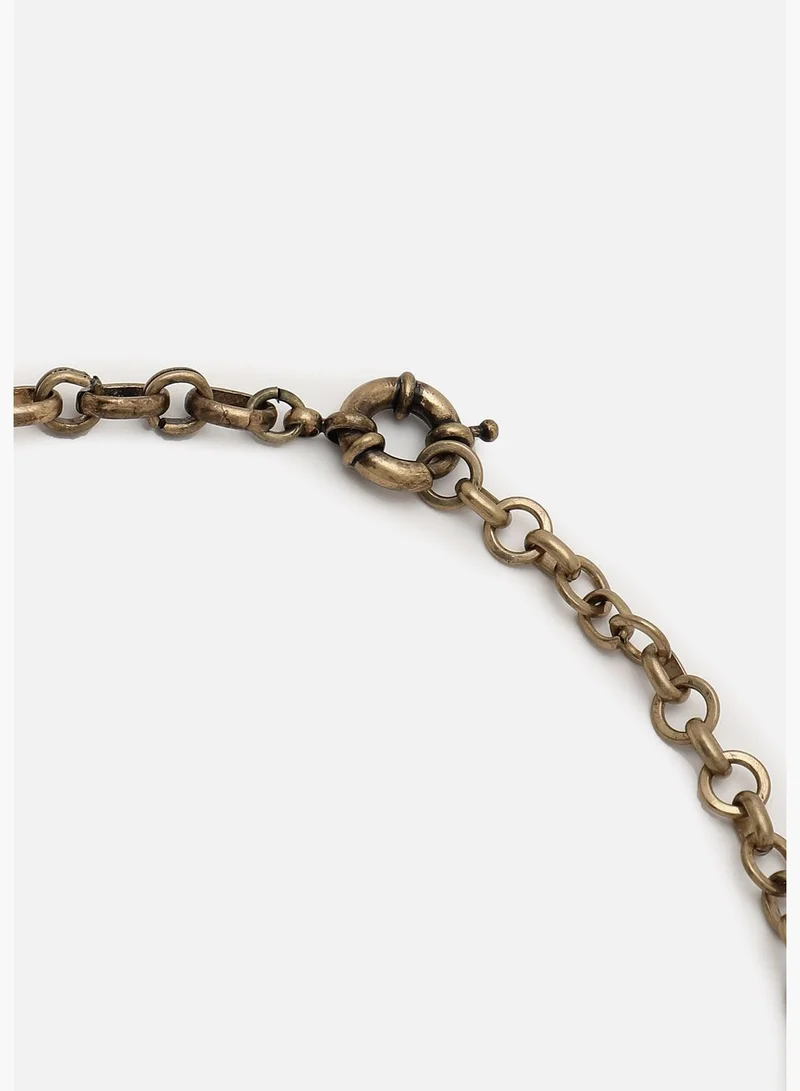 SOHI Gold Plated Designer Stone Necklace