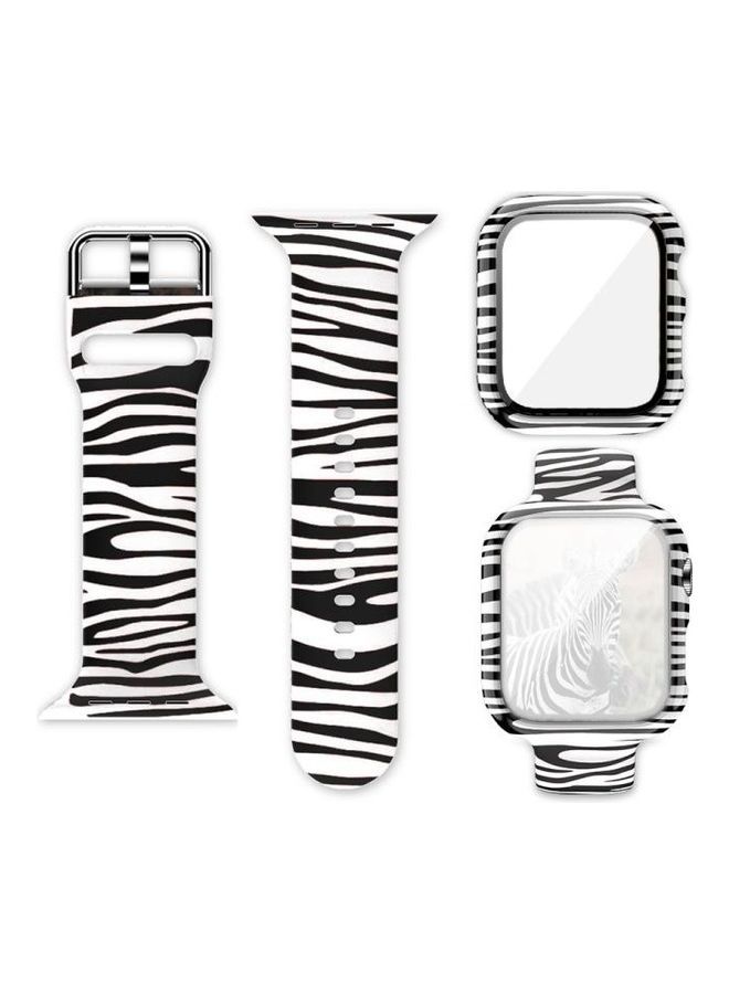 NIBEMINENT Silicone Printing Replacement Watchband with Protective Case For Apple Watch Series 3/2/1 38mm Multicolour - Image 1