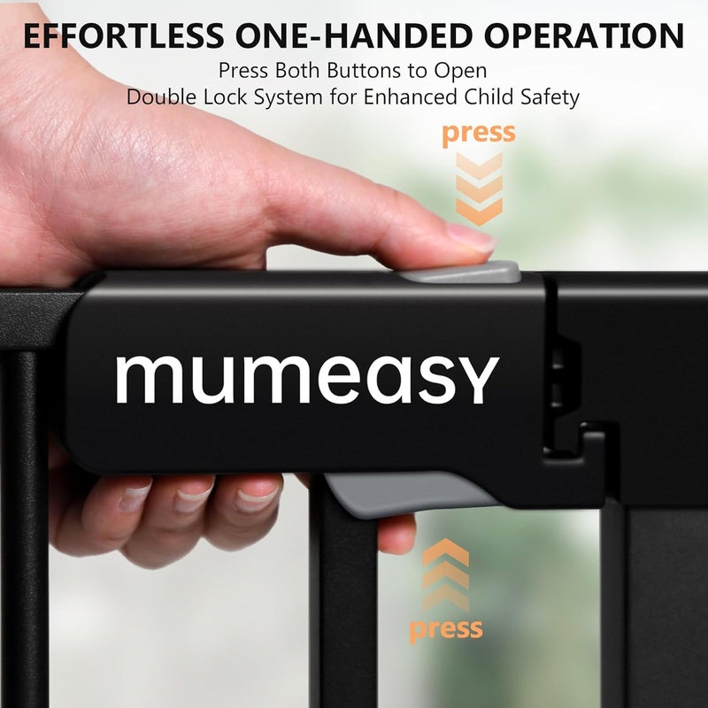 Mumeasy 150 Extra Wide Baby Gate Play Yard Child Safety Gate Dog Gates with AutoClose Door Double Locking System for The House Doorways Fireplace Kitchen 6Panels 30 Tall - Image 4