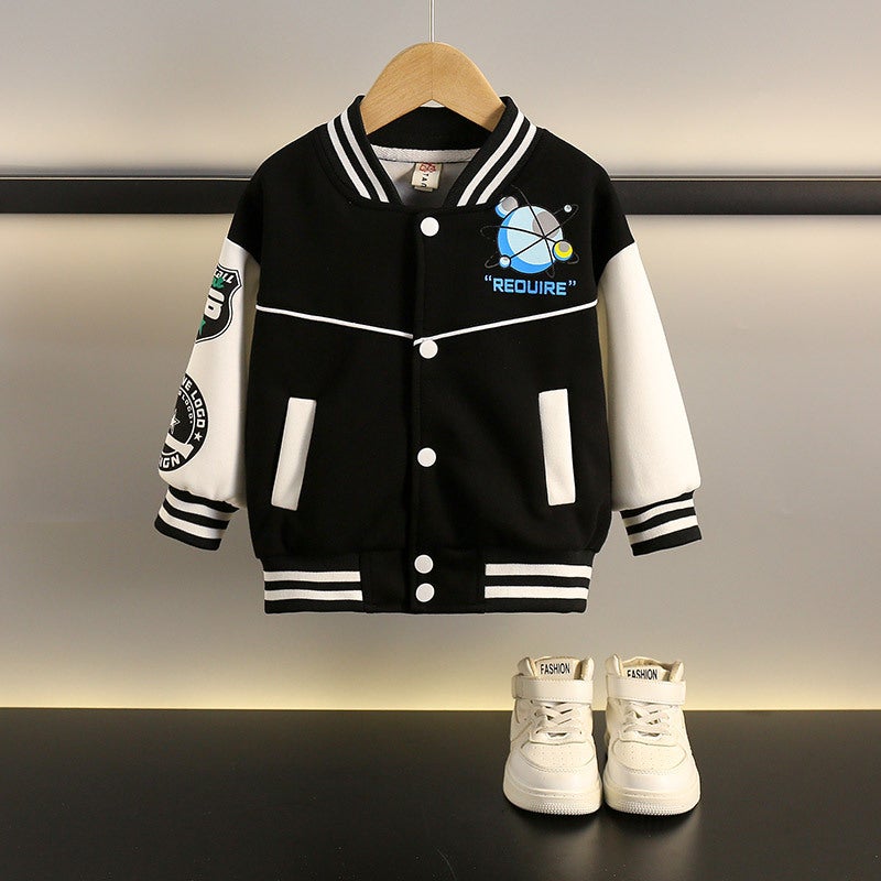 Children'S Clothing Boy'S Coat Two, Three, Four And Five Year Old Trendy Baby Spring Clothes Children'S Top Handsome Fashionable Baseball Clothes - Image 3