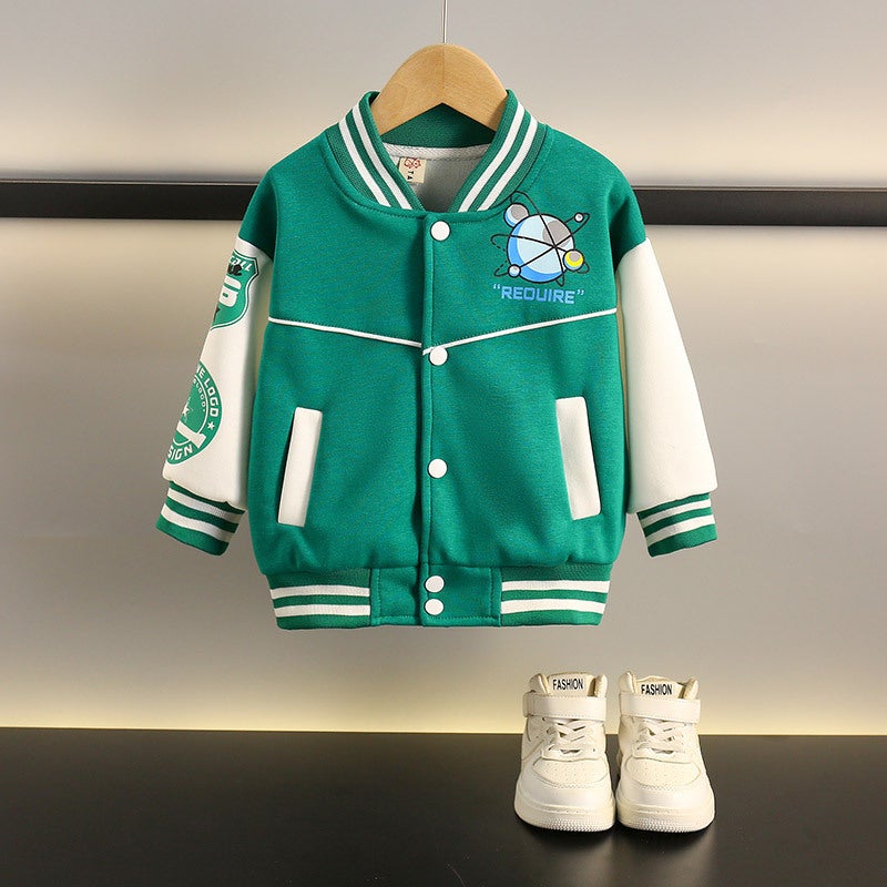 Children'S Clothing Boy'S Coat Two, Three, Four And Five Year Old Trendy Baby Spring Clothes Children'S Top Handsome Fashionable Baseball Clothes - Image 2
